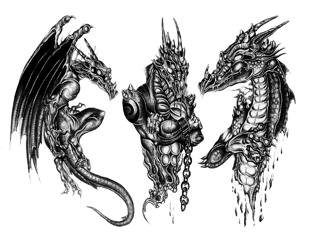 Download 3D Dragon Tattoo Design HQ PNG Image FreePNGImg