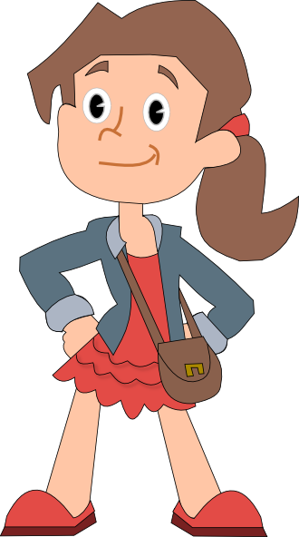 Cute Cartoon Girl Transparent Background PNG Image