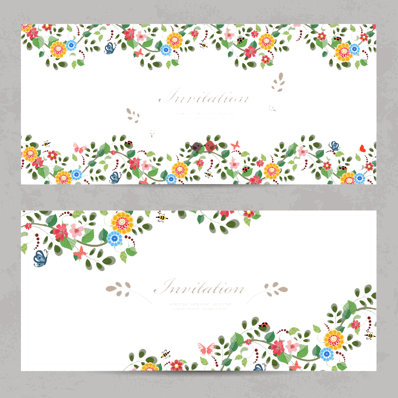 Butterfly Flower Wedding Greeting Euclidean Vector Invitation PNG Image