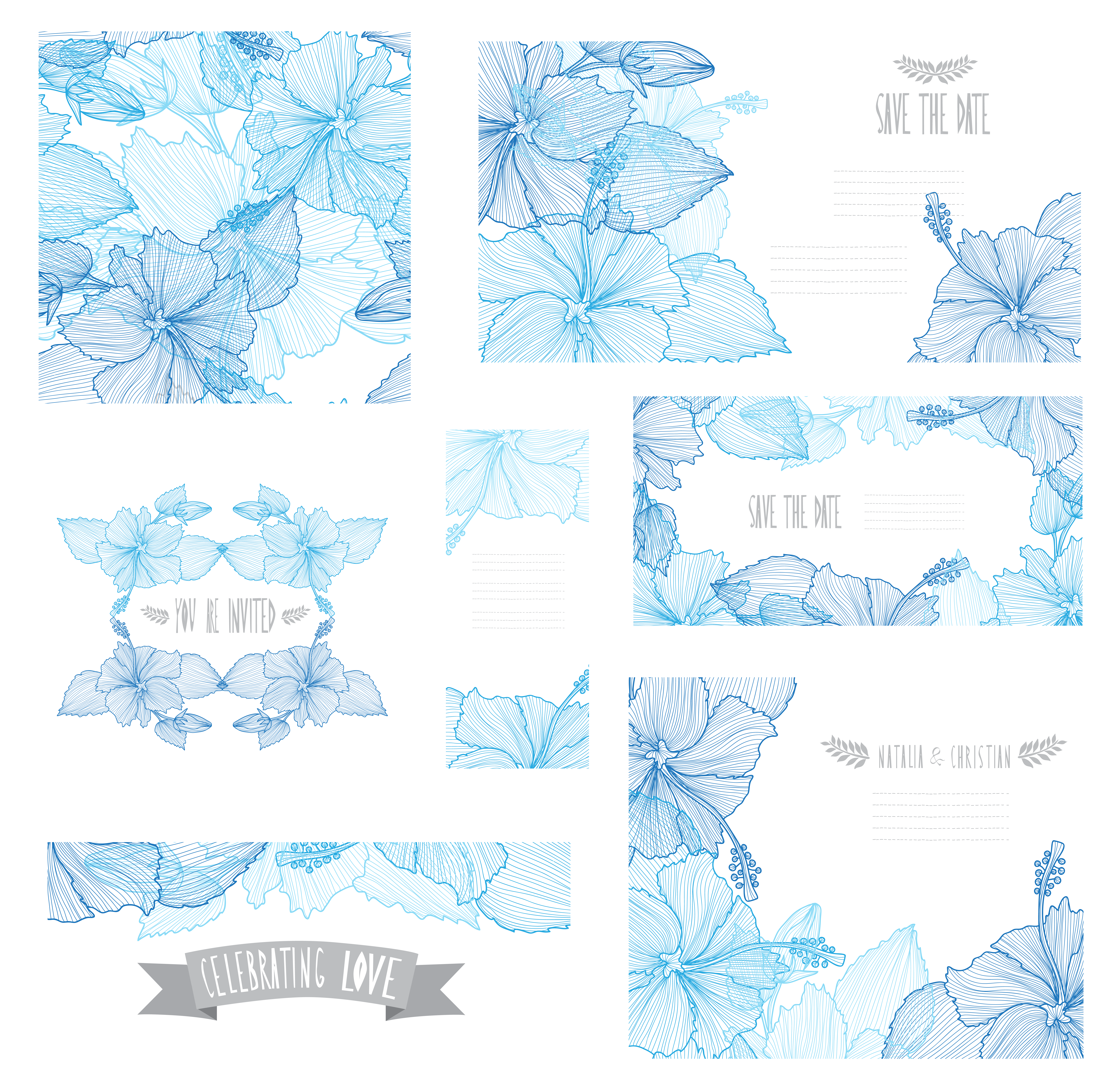 Blue Beautiful Flower Of Shades Euclidean Vector PNG Image
