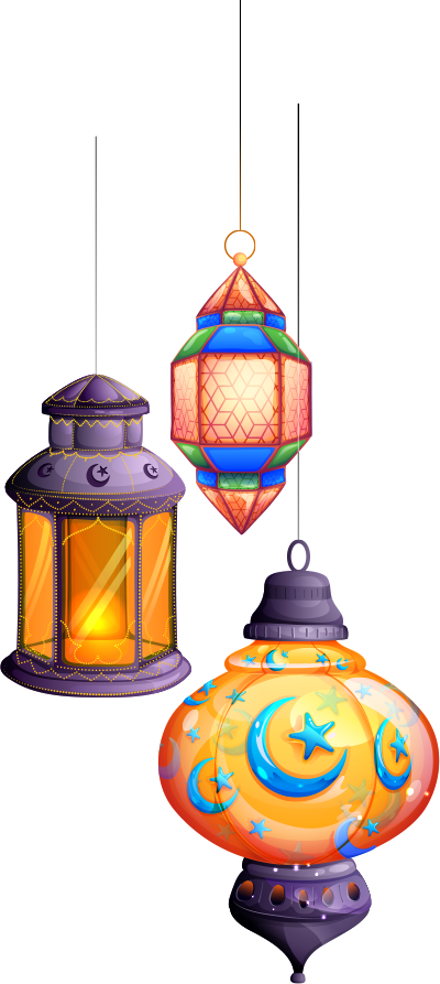 Chandelier Mubarak Fantasy Color Light Al-Adha Vector PNG Image