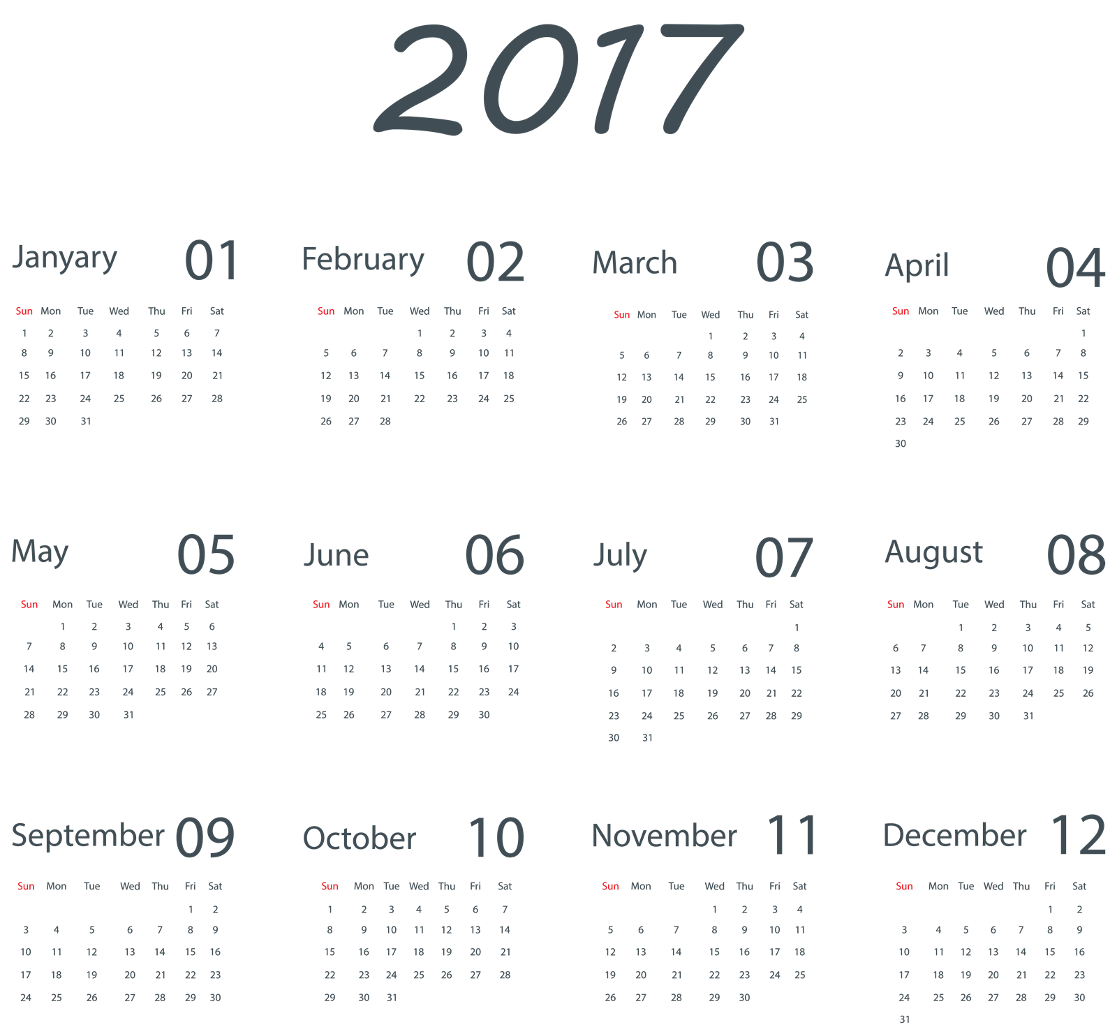 2017 Calendar Png 5 PNG Image