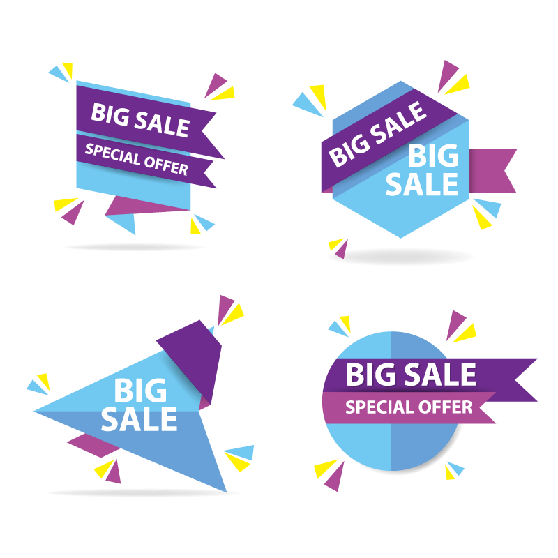 Box Web Set Shopping Colorful Discount Sale PNG Image