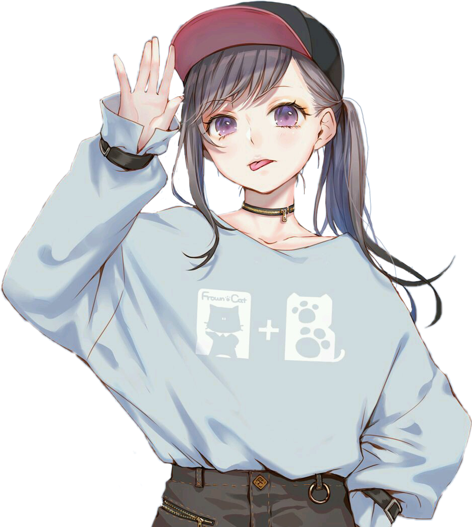 Girl Anime Aesthetic Free Clipart HQ PNG Image