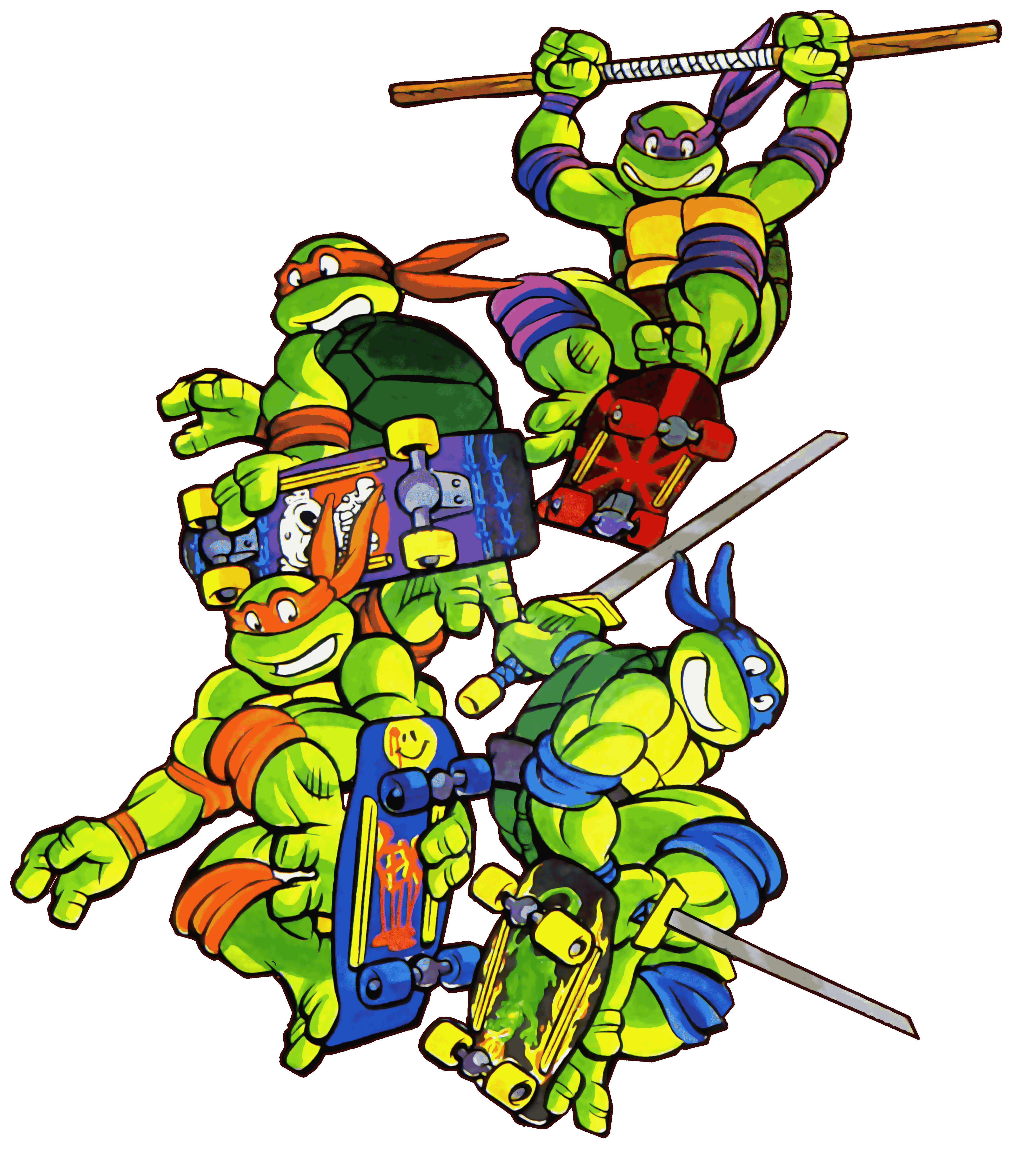 Teenage Mutant Art Turtles Heist In Character PNG Image