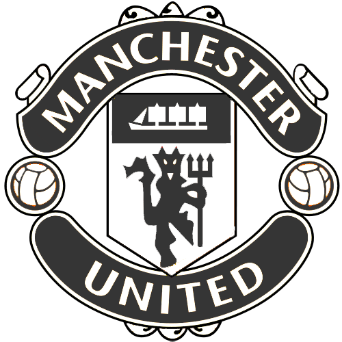 United Old Text Football Fc Manchester Black PNG Image