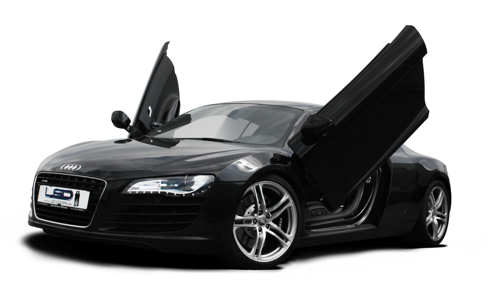 Audi R8 Black Matte PNG Image