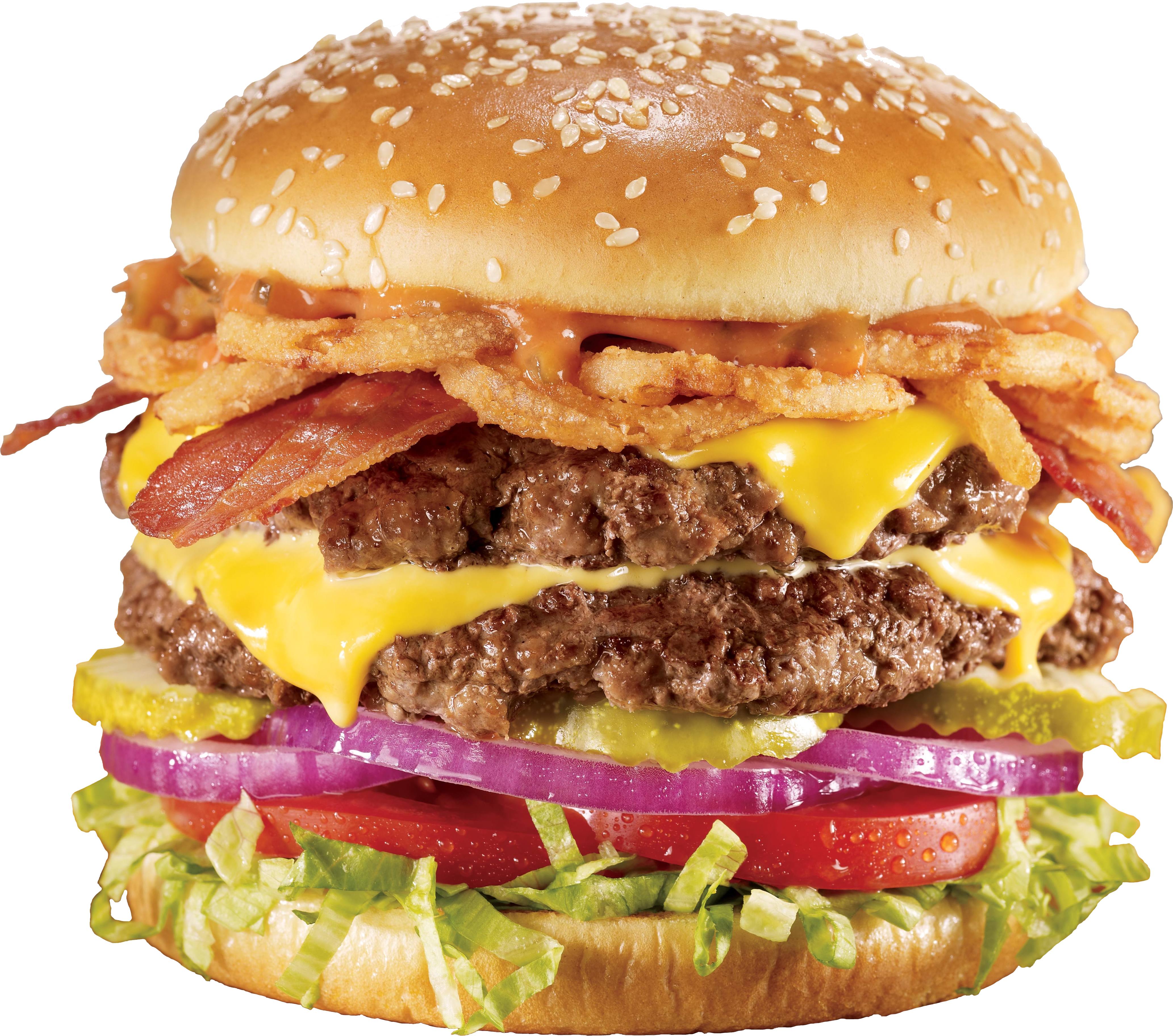 King Hamburger Food Bacon Fries Cheeseburger French PNG Image
