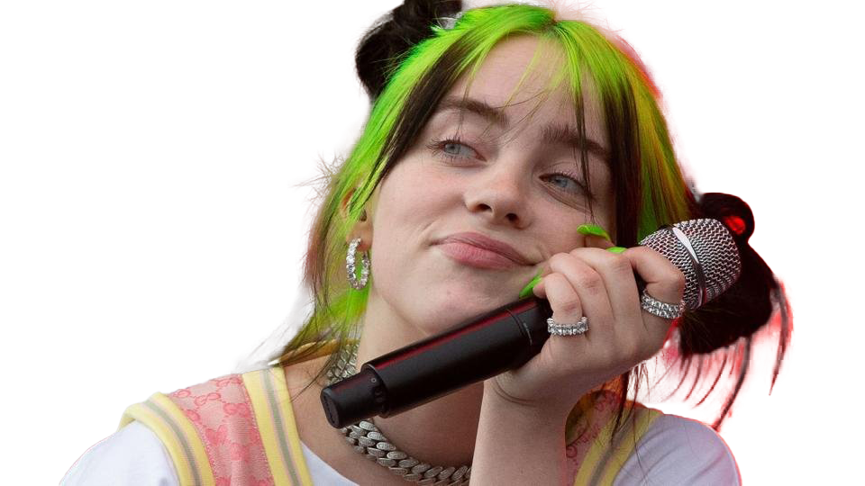 Hair Eilish Green Billie Free PNG HQ PNG Image