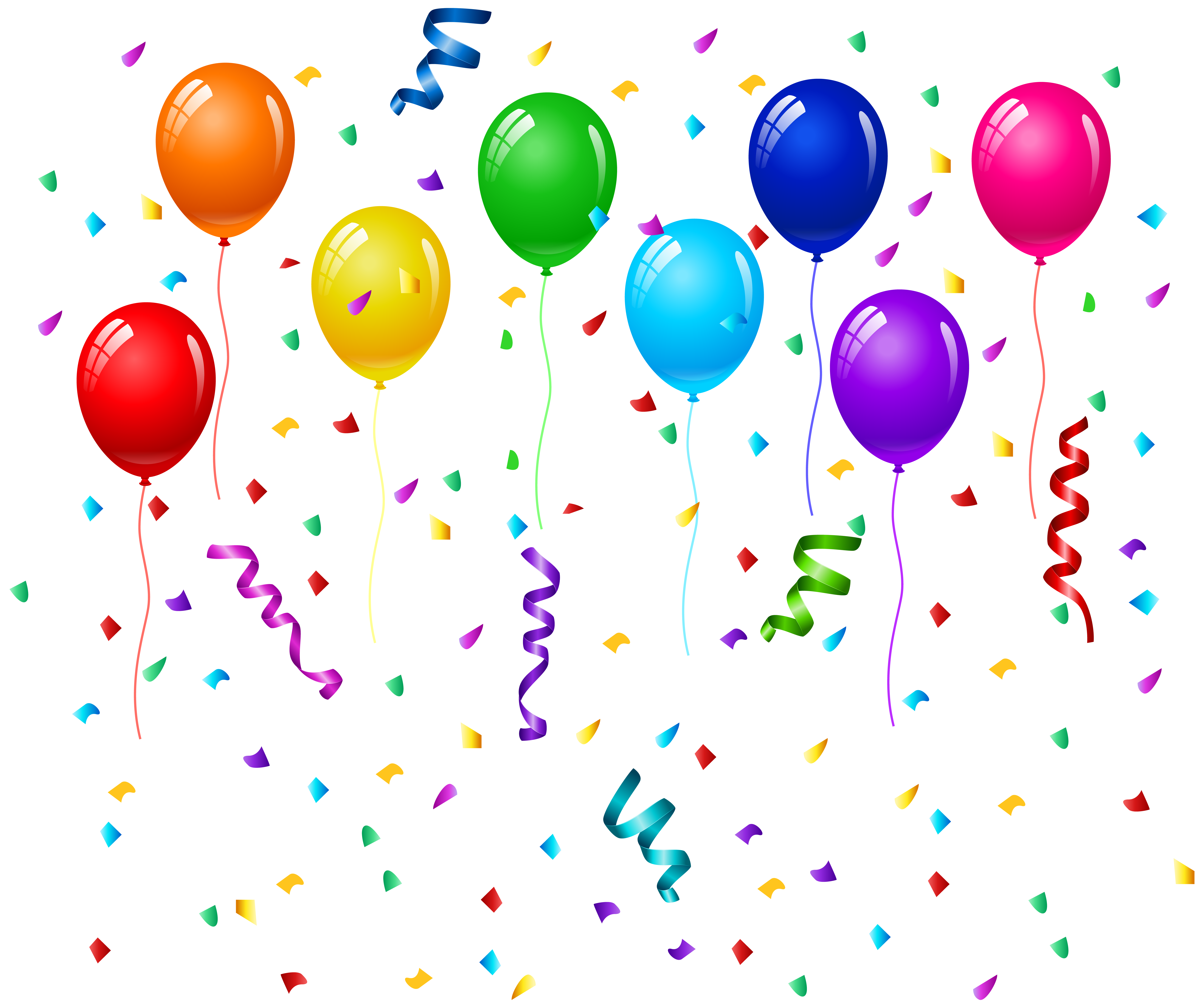 And Balloon Greeting Confetti Birthday Cake Party PNG Image