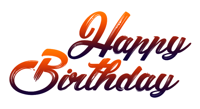 Gradient Text Birthday Font Free Download Image PNG Image
