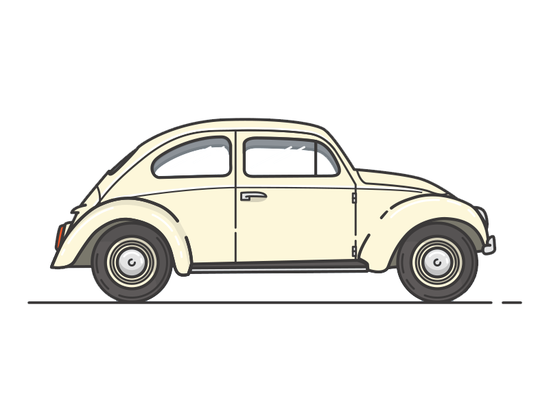 Vintage Classic Car Beetle Volkswagen View Vehicle PNG Image
