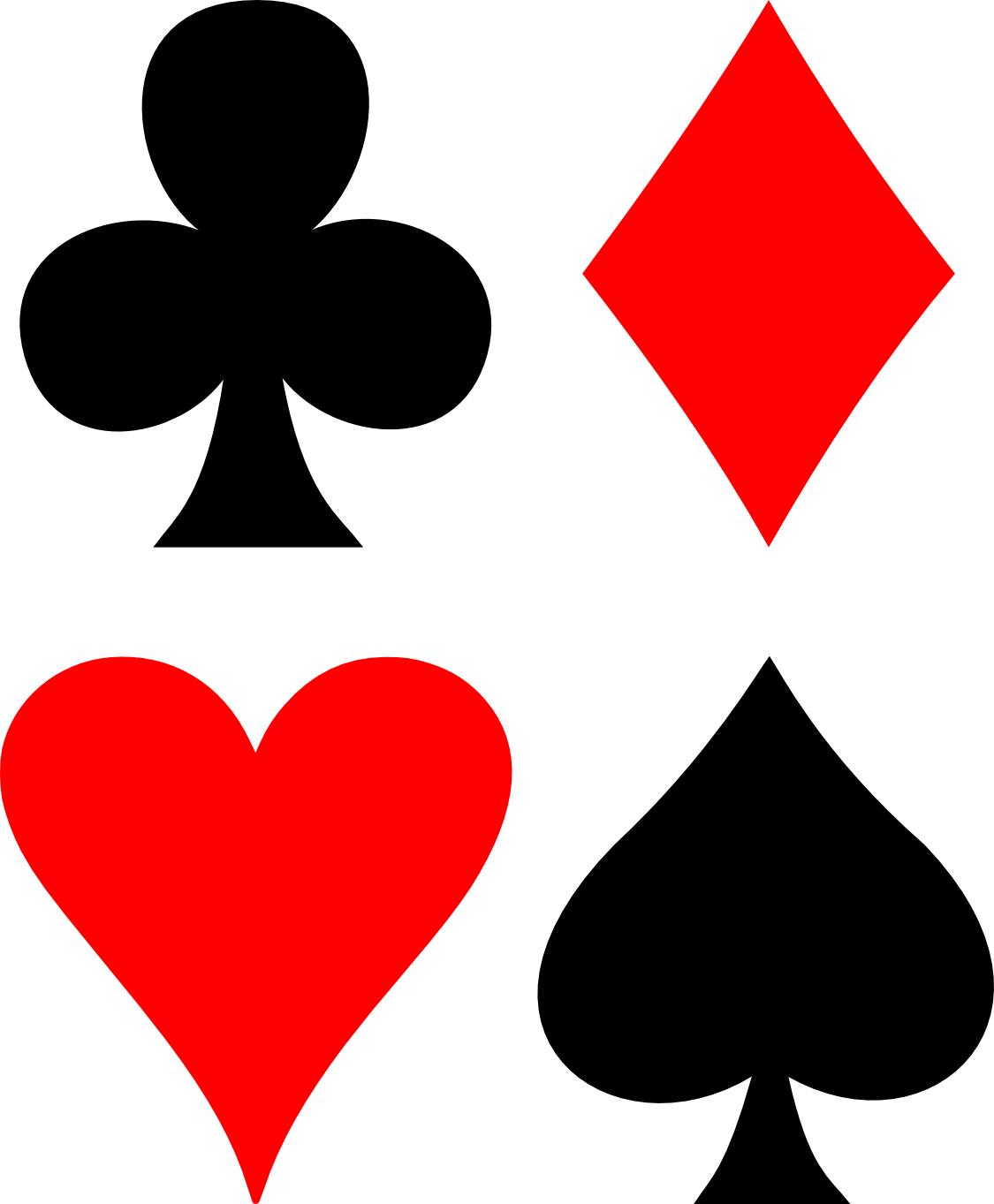 Playing Card Suit Symbols PNG Image