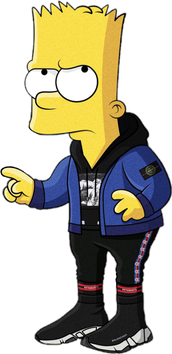 Bart Character Fictional Hypebeast Gucci Yellow Simpson PNG Image