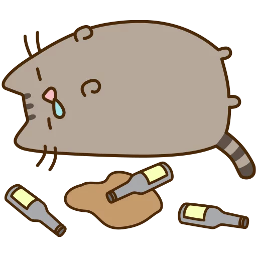 Telegram Sticker Pusheen Line PNG Download Free PNG Image