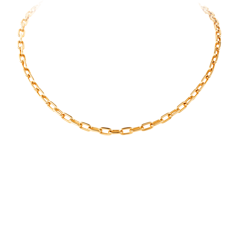 Gold Link Chain Necklace PNG Image