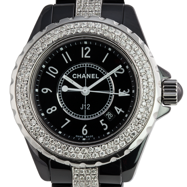 Chronograph Diamond Watch Jaeger-Lecoultre J12 Chanel PNG Image