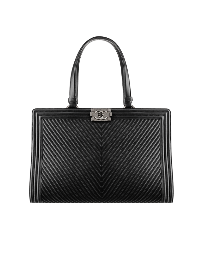 Tote Leather Laptop Bag Black Handbag Chanel PNG Image