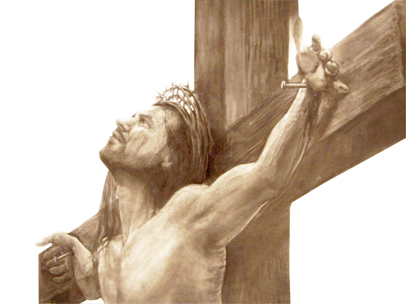 Religi Sketch Christian Of Cross Jesus Crucifixion PNG Image