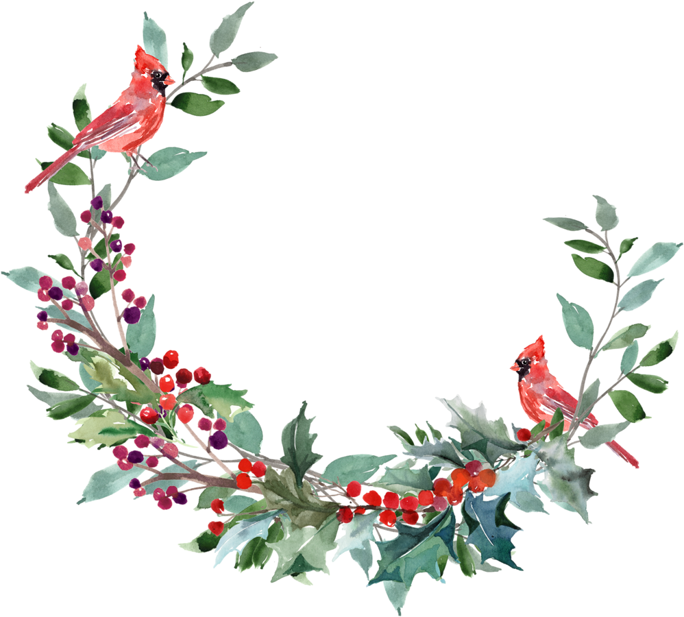 Watercolor Picture Wreath Christmas Free HD Image PNG Image