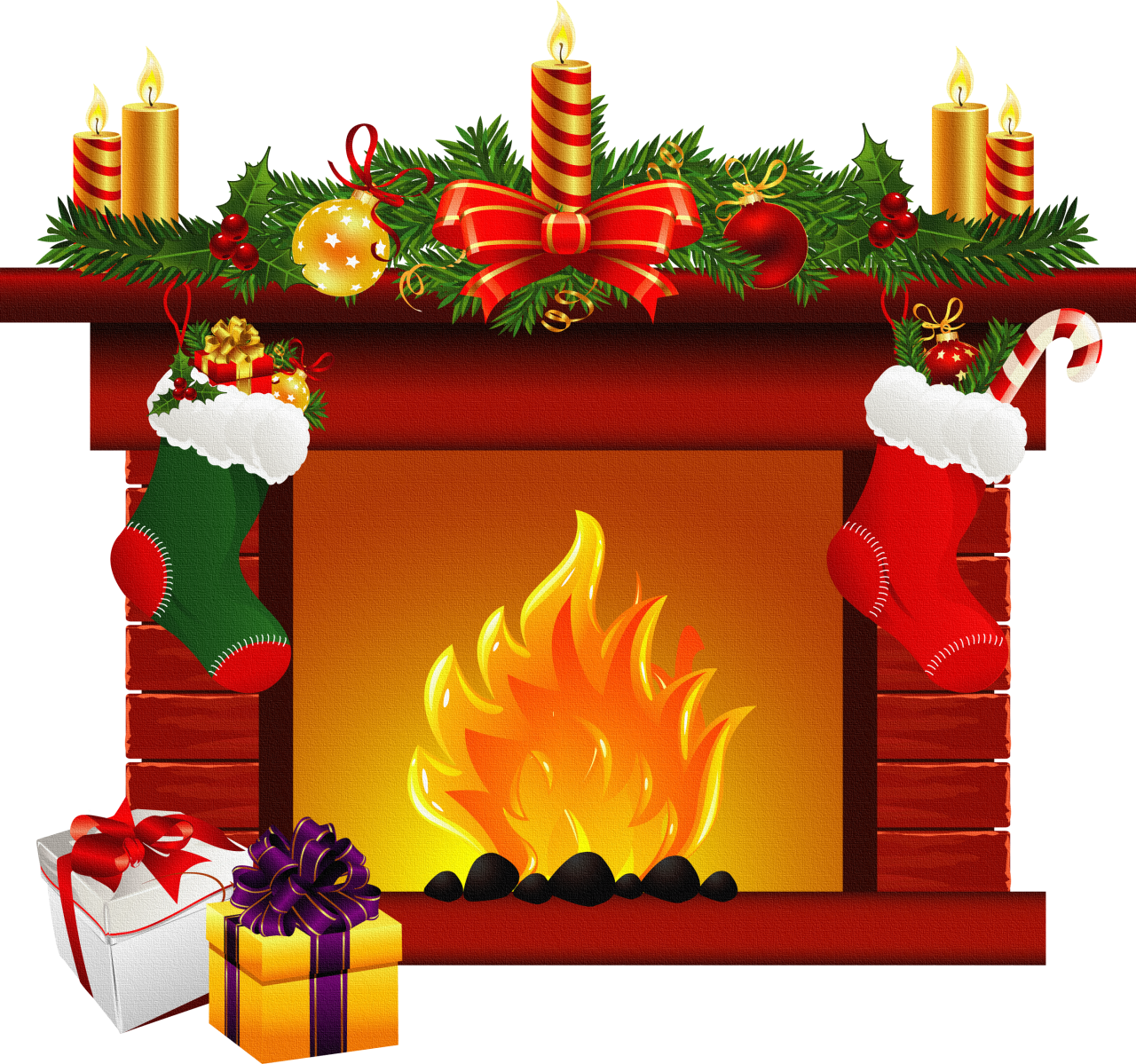 Fireplace Christmas Free HQ Image PNG Image