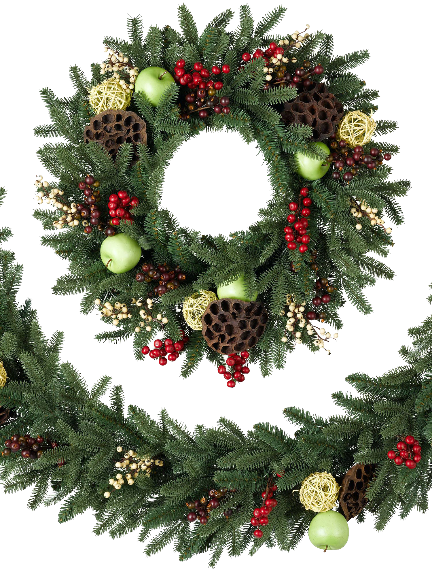 Christmas Wreath Transparent Background PNG Image
