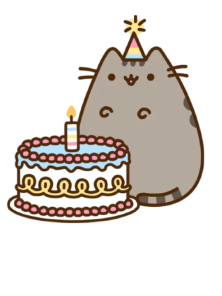 Food Pusheen Birthday Cake Cat HQ Image Free PNG PNG Image