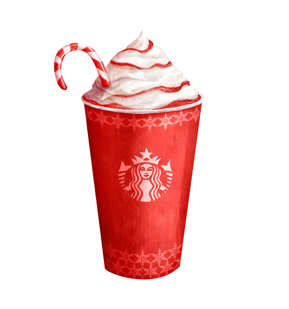 Coffee Cane Cream Candy Chocolate Hot Starbucks PNG Image