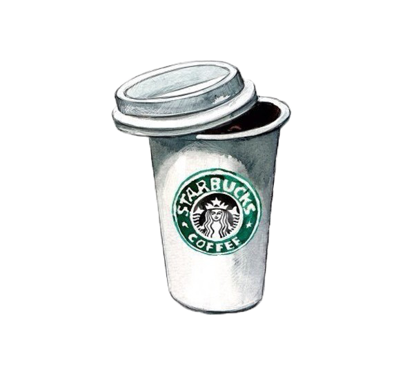Coffee Cappuccino Stamped Tea Mug Starbucks Drawing PNG Image