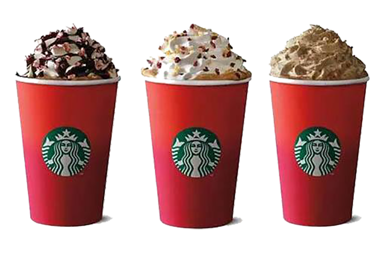 Coffee Cup Espresso Latte Starbucks Christmas Red PNG Image
