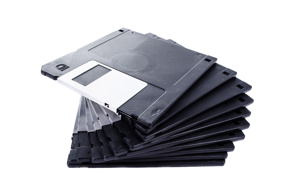 Office Floppy Backup Hard Storage Drive Black PNG Image