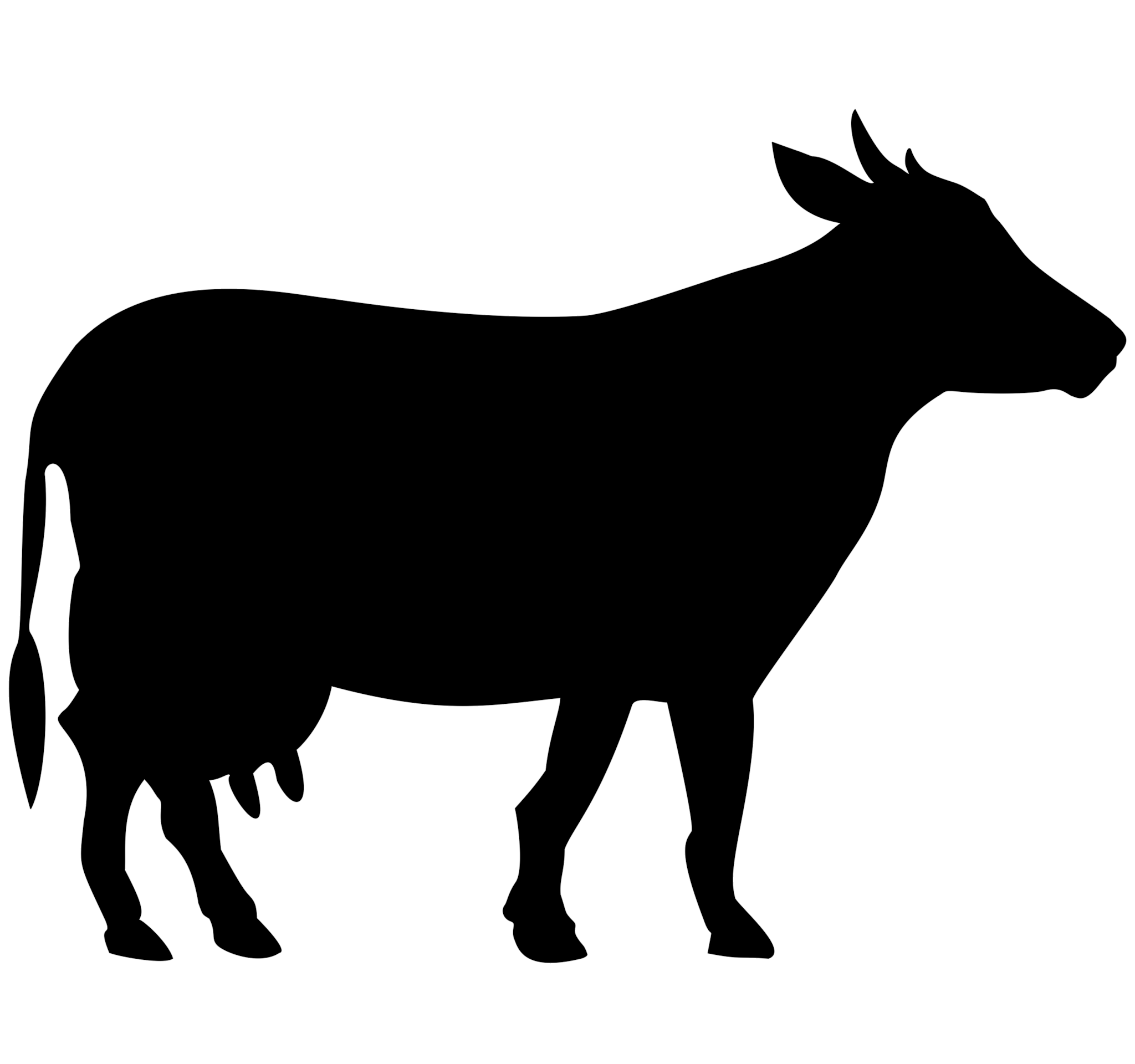 Black Cow Png Siluete PNG Image