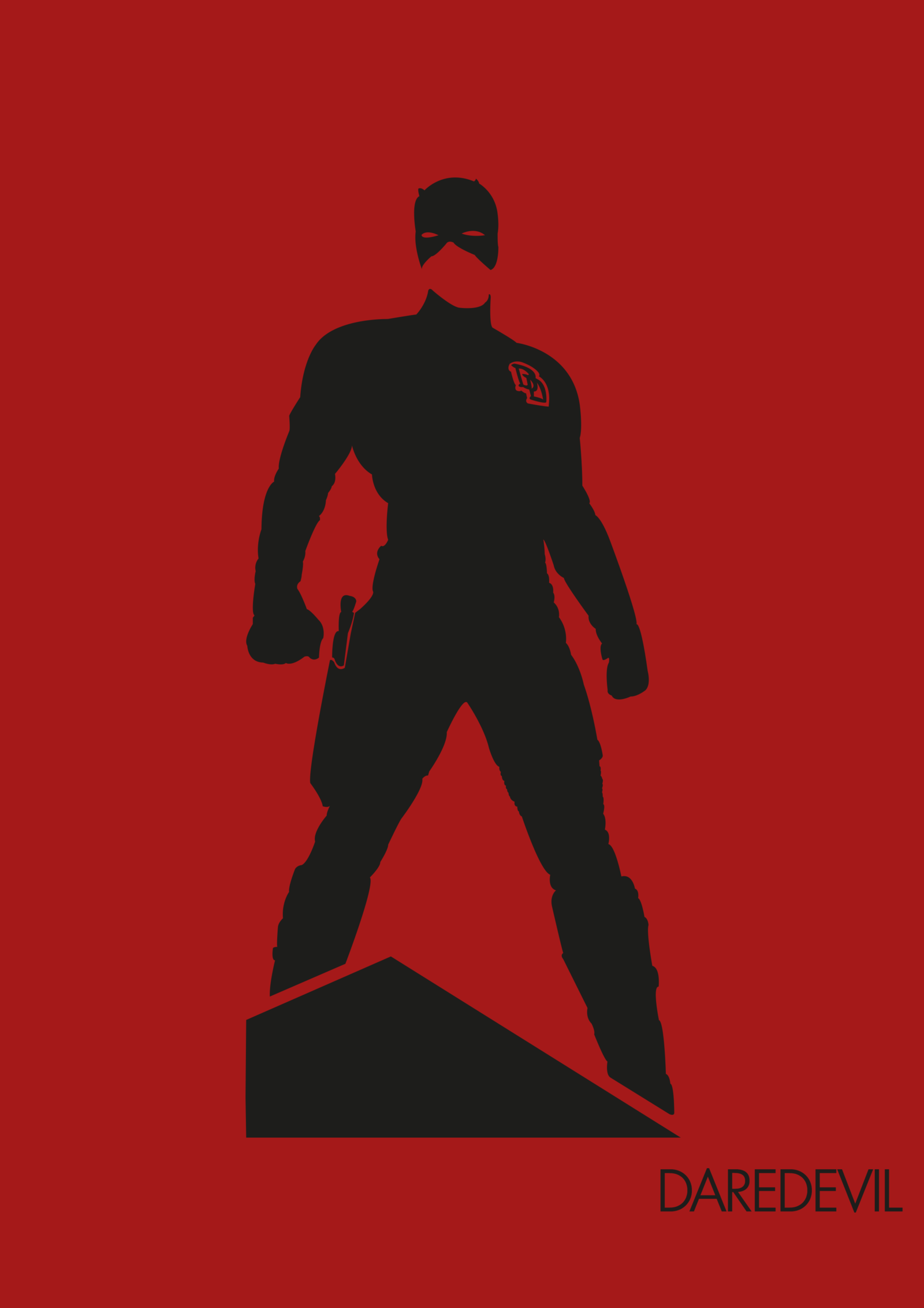 Standing Silhouette Logo Daredevil Digital Art PNG Image