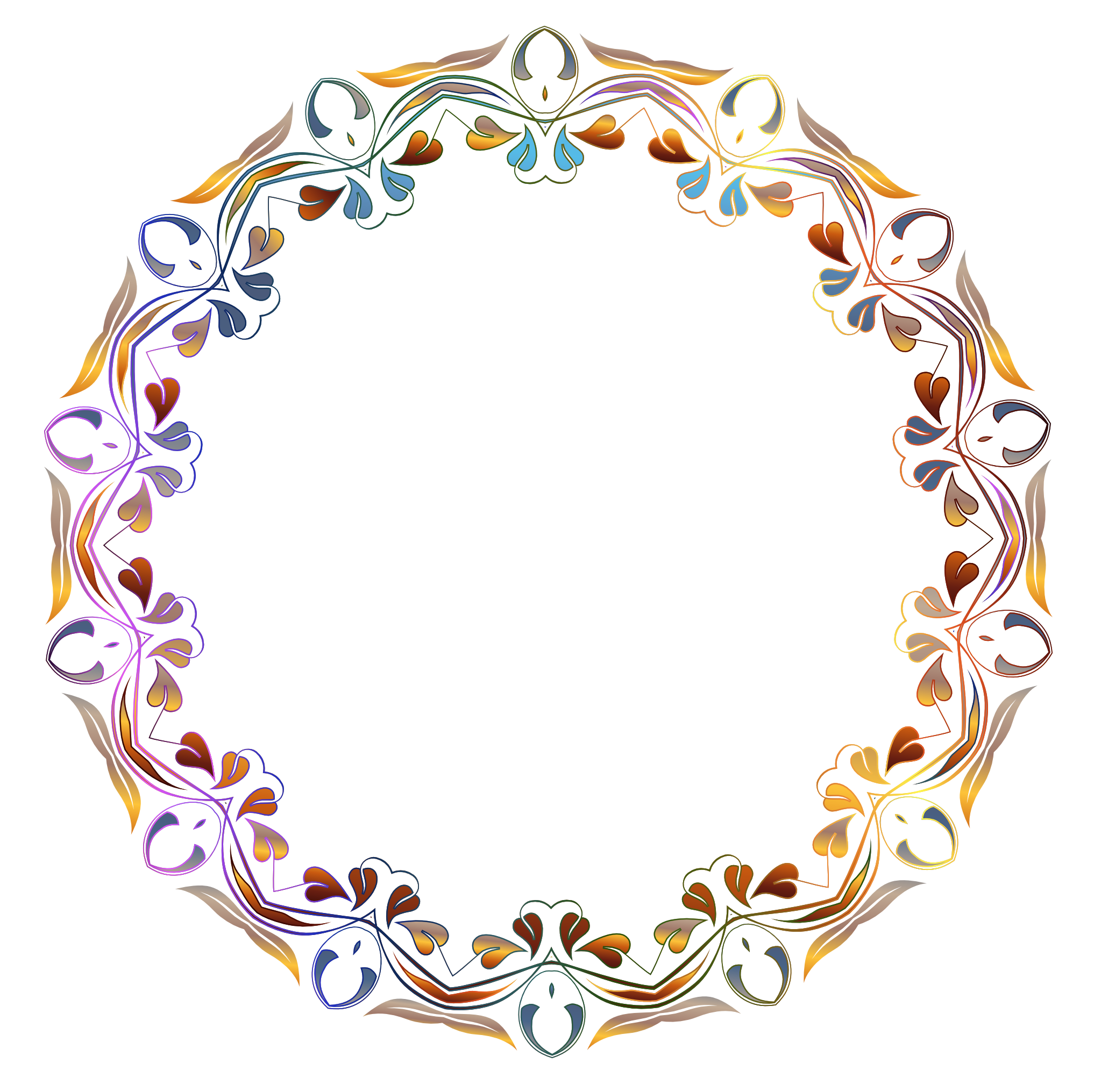 Vector Circle Flower Frame PNG Image High Quality PNG Image