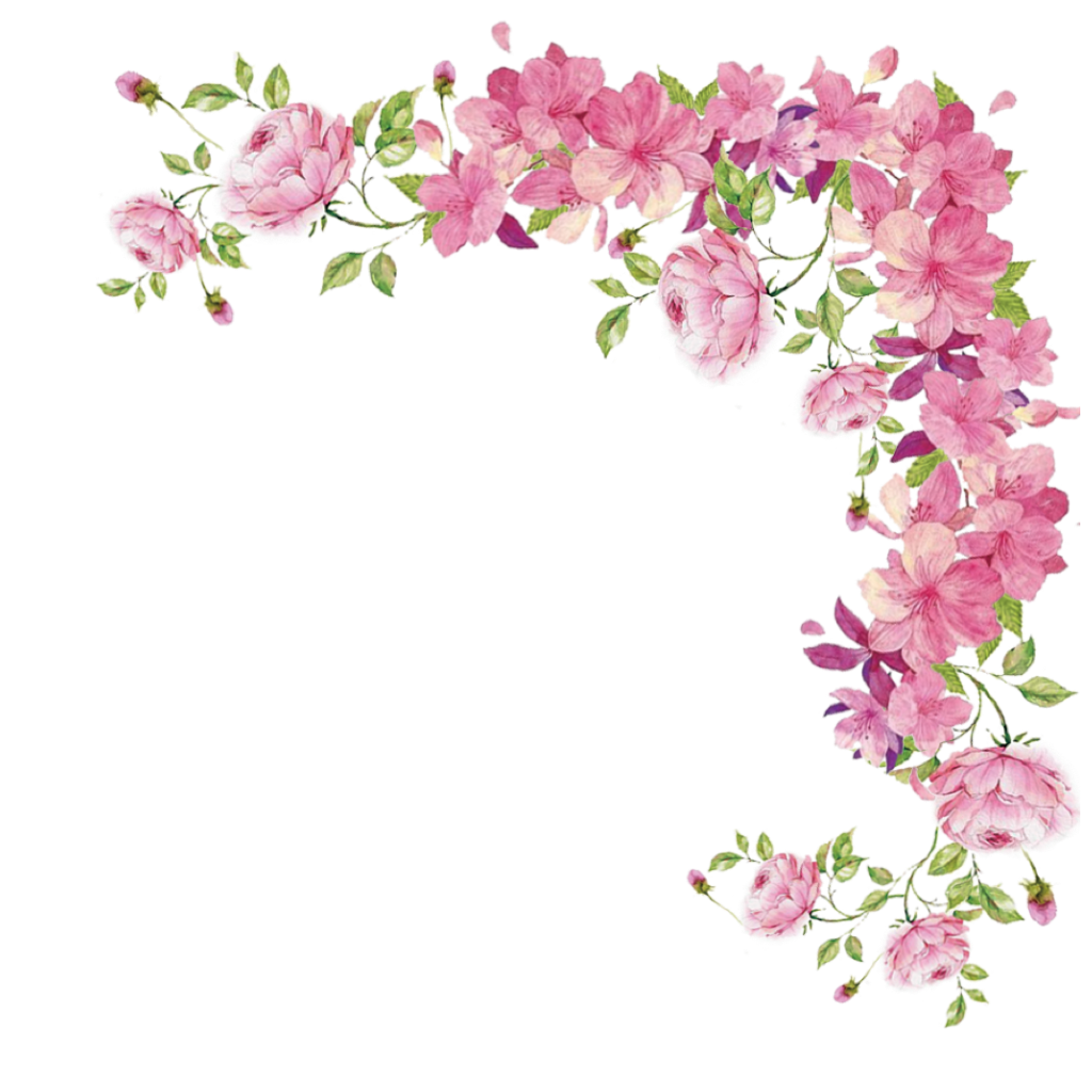Pink Flowers Border Free PNG HQ PNG Image