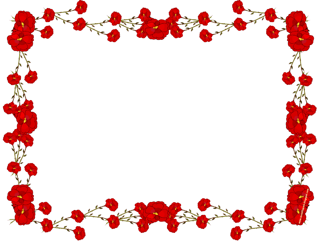 Red Flower Frame Picture PNG Image