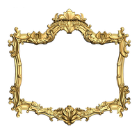Gold Flower Frame Picture PNG Image