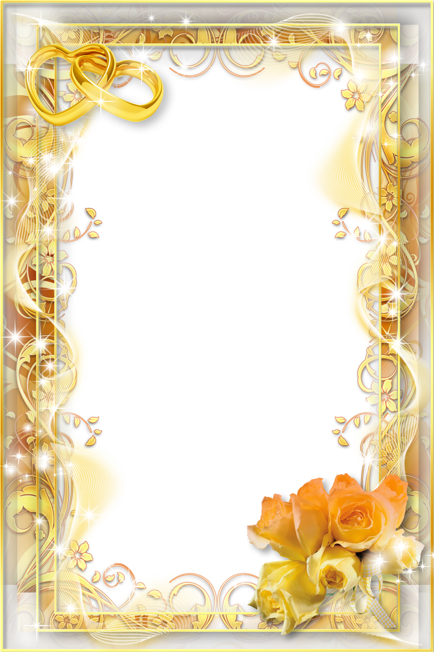 Gold Flower Frame Image PNG Image