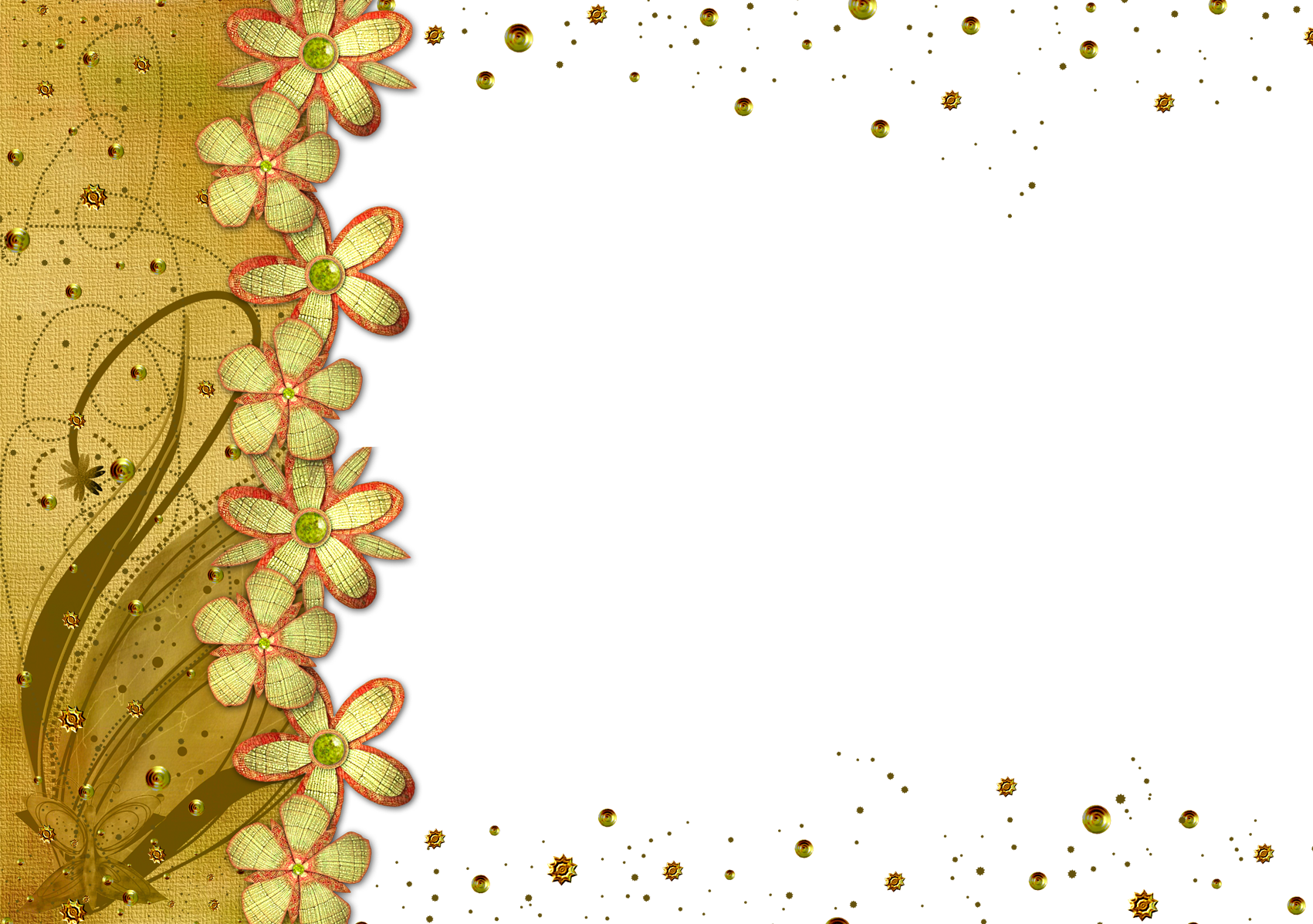 Gold Flower Frame Transparent Picture PNG Image
