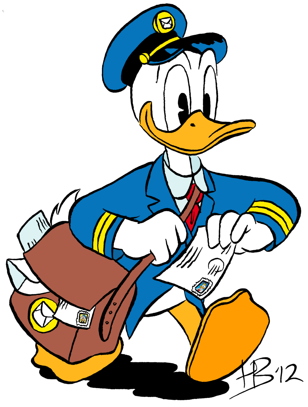 Artwork Donald Carrier Duck Mail Font Cartoon PNG Image