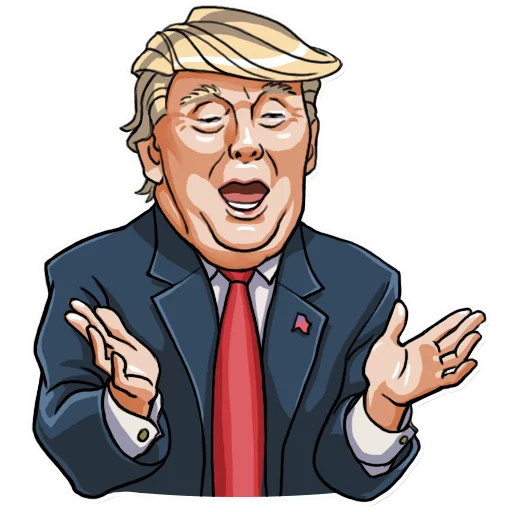Trump Presidency Of Sticker Donald Cartoon Man PNG Image