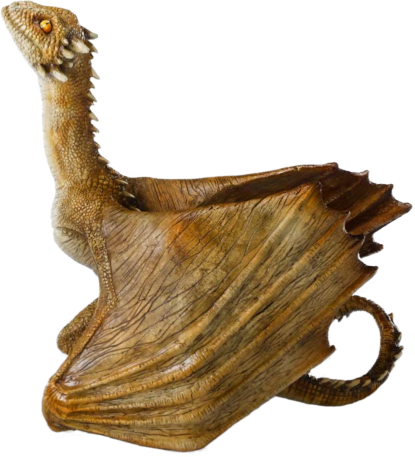 Wood Viserion Figurine Daenerys Drogon Targaryen PNG Image