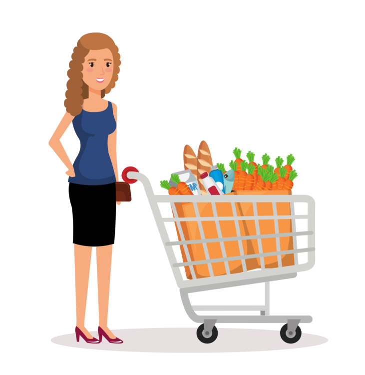 Girl Vector Shopping Cart HQ Image Free PNG Image