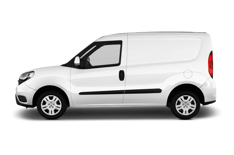 Fiat Van Doblo White Side View PNG Image