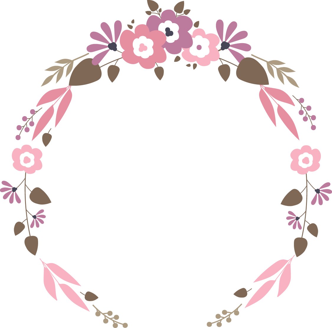 Vector Flower Garland HD Image Free PNG Image