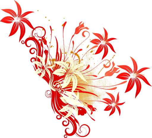 Vector Flower Art Red Free PNG HQ PNG Image