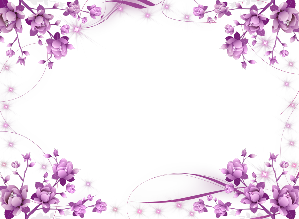 And Picture Flower Purple Frames Borders Border PNG Image
