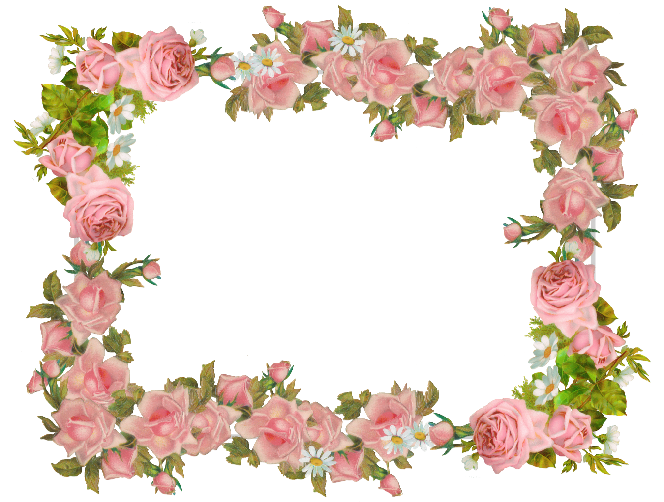 And Flower Vintage Frame Paper Rose Frames PNG Image
