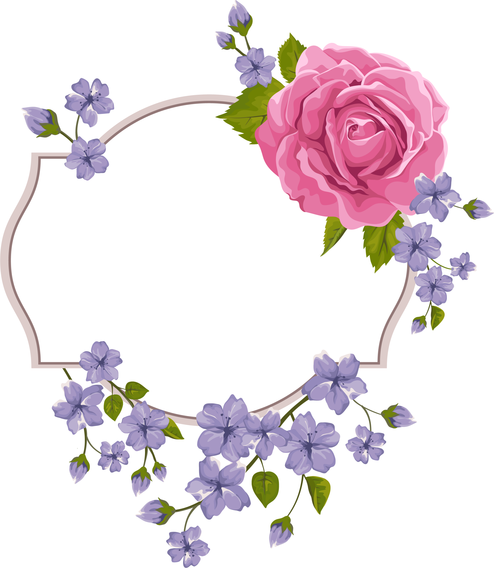 Flower Purple Frame Violet Invitation Wedding PNG Image
