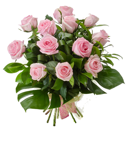 Pink Roses Flowers Bouquet Photo PNG Image